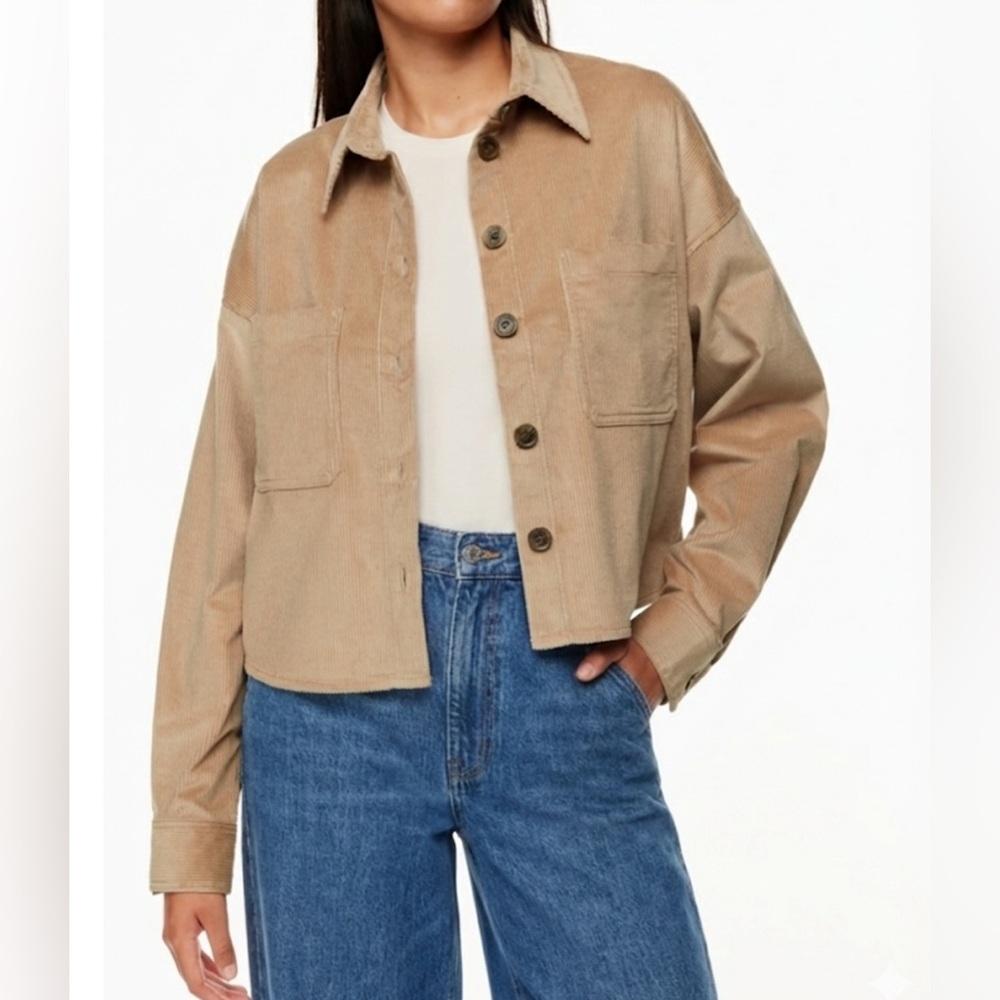 ARITZIA GROUP OF BABATON Graydon Waist Shirt Shacket - Gold Camel - Medium
